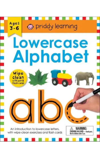 Wipe Clean Workbook: Lowercase Alphabet (Enclosed Spiral Binding): Ages 3-6; With Pen & Flash Cards