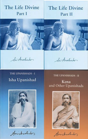 Combo Set Of 4 Sri Aurobindo Books : The Life Divine I | The Life Divine II | The Upanishads - I | The Upanishads-II