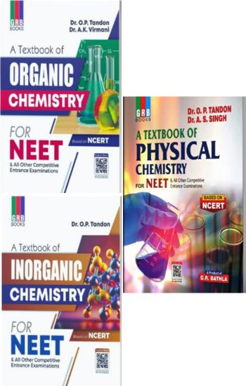 GRB Set Of 3 Chemistry Books For NEET Exam : A Text book of Physical Chemisrty I A Text Book Of Organic Chemistry I A Text  Book Of Inorganic Chemistry