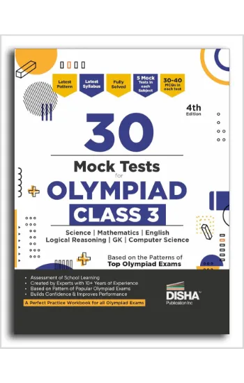 Disha 30 Mock Test Series for Olympiads Class 3 Science, Mathematics, English, Logical Reasoning, Social Studies/ GK &  Cyber(Computer Science) 4th Edition | Sample Papers | SOF, IMO, NSO, IEO |