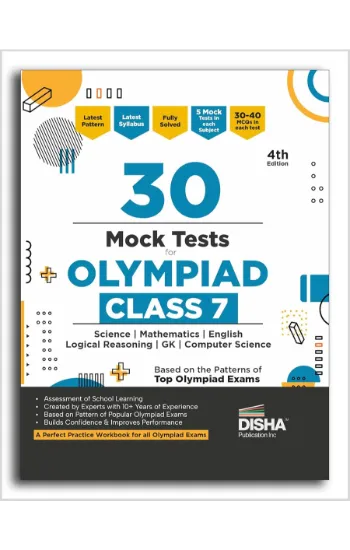 Disha 30 Mock Test Series for Olympiads Class 7 Science, Mathematics, English, Logical Reasoning, Social Studies/ GK & Computer Science 4th Edition | Cyber | General Knowledge | Sample Papers